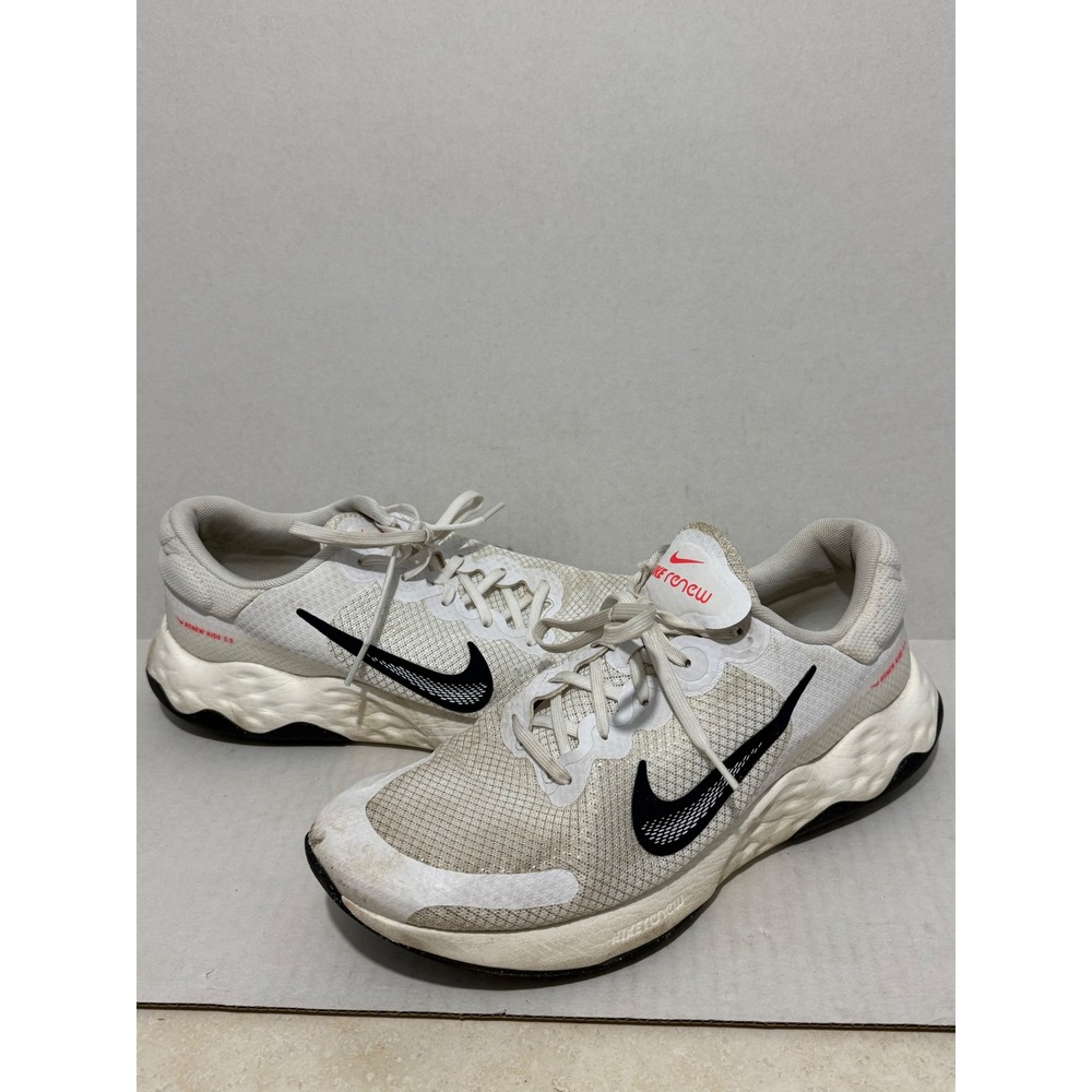 Nike Renew Ride 3 Mens 10 White Black Running Shoes DC8185-102